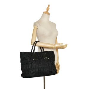 Black Prada Tessuto Gaufre Tote Bag Black Nylon